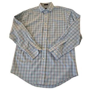 Neiman Marcus Mens Plaid Wrinkle-Free Dress Shirt Multicolor Size 15.5/32-33